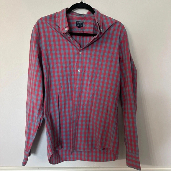 J. Crew Slim Flex Wash Men’s Long Sleeve Casual Plaid Button Down Shirt Sz M GUC - Picture 2 of 6